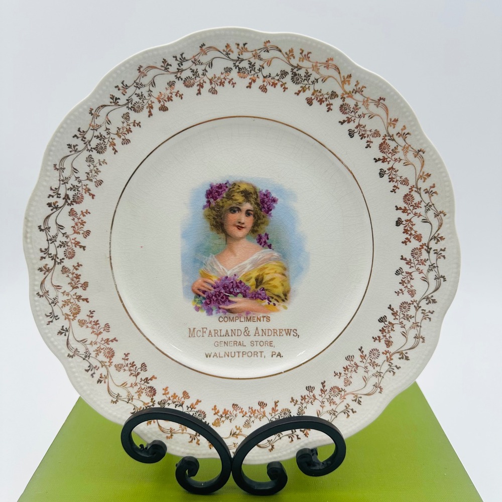 Homer Laughlin Portrait Plate McFarland & Andrews General Store Walnutport PA